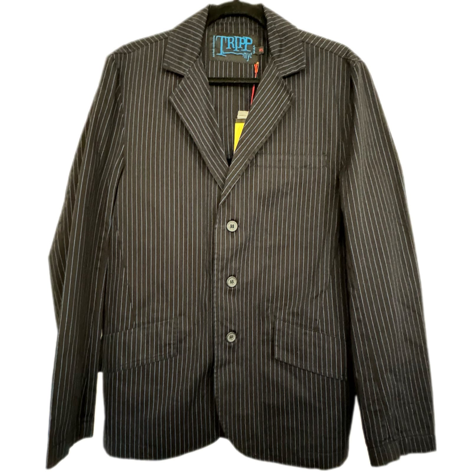 NWT TRIPP NYC Unisex blue black pinstripe blazer sport coat Jacket Size XS