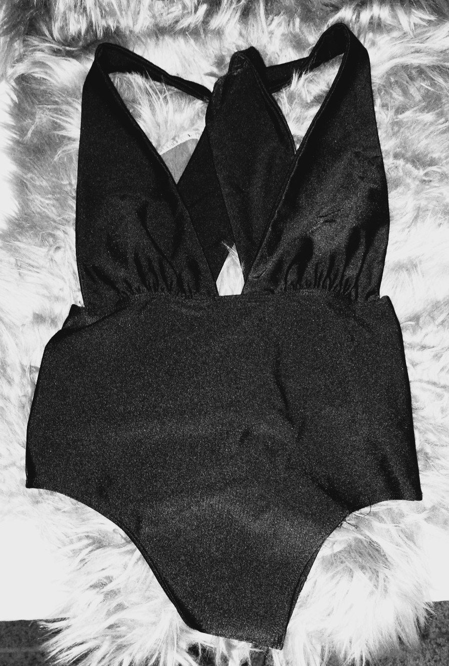 FOREVER 21 Y2K TUMMY CONTROL BLACK SPANDEX BODYSUIT SMALL