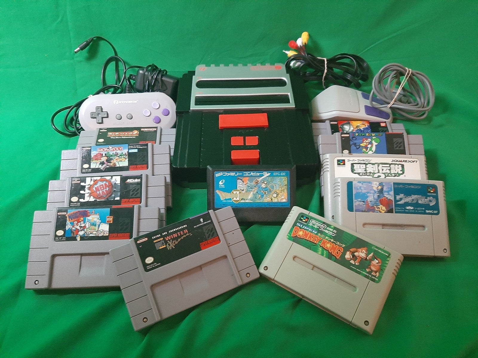 Retron 2 with a mix of SNES American/Japanese games.