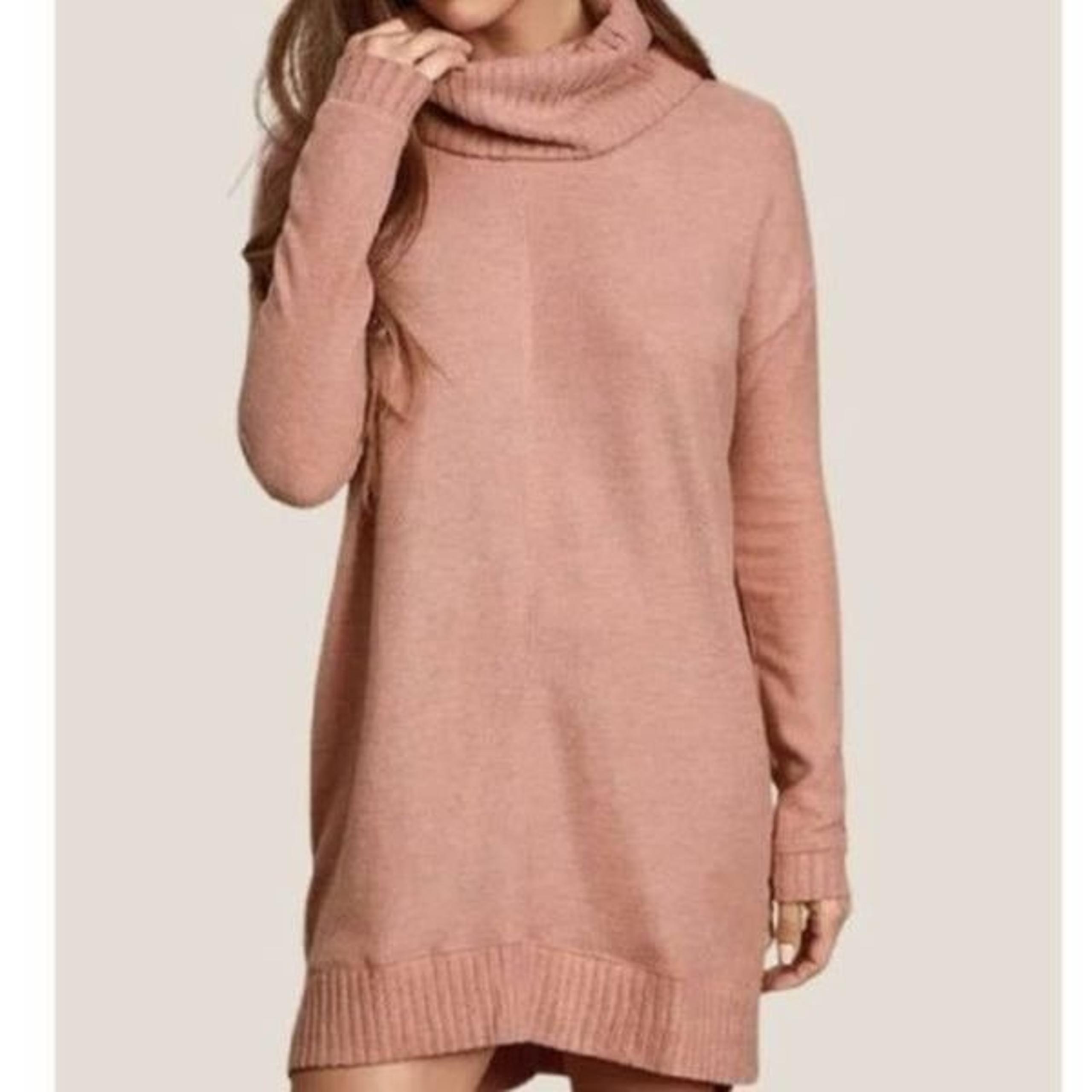 Autumn Daze Cowl Neck Long Sleeve Sweater Pink Sz S - Lulus