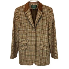 LAUREN Ralph Lauren Houndstooth Wool Equestrian Blazer Jacket Women's 6 Riding