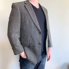 Jos. A Bank wool and silk brown houndstooth blazer suit jacket size 40R