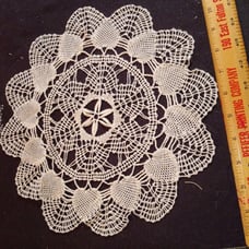 Vintage linens doily lace crewel