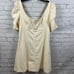 Free People Cheyenne Denim Mini Dress A-Line Smocked Back Scoop Neck L or XL NWT