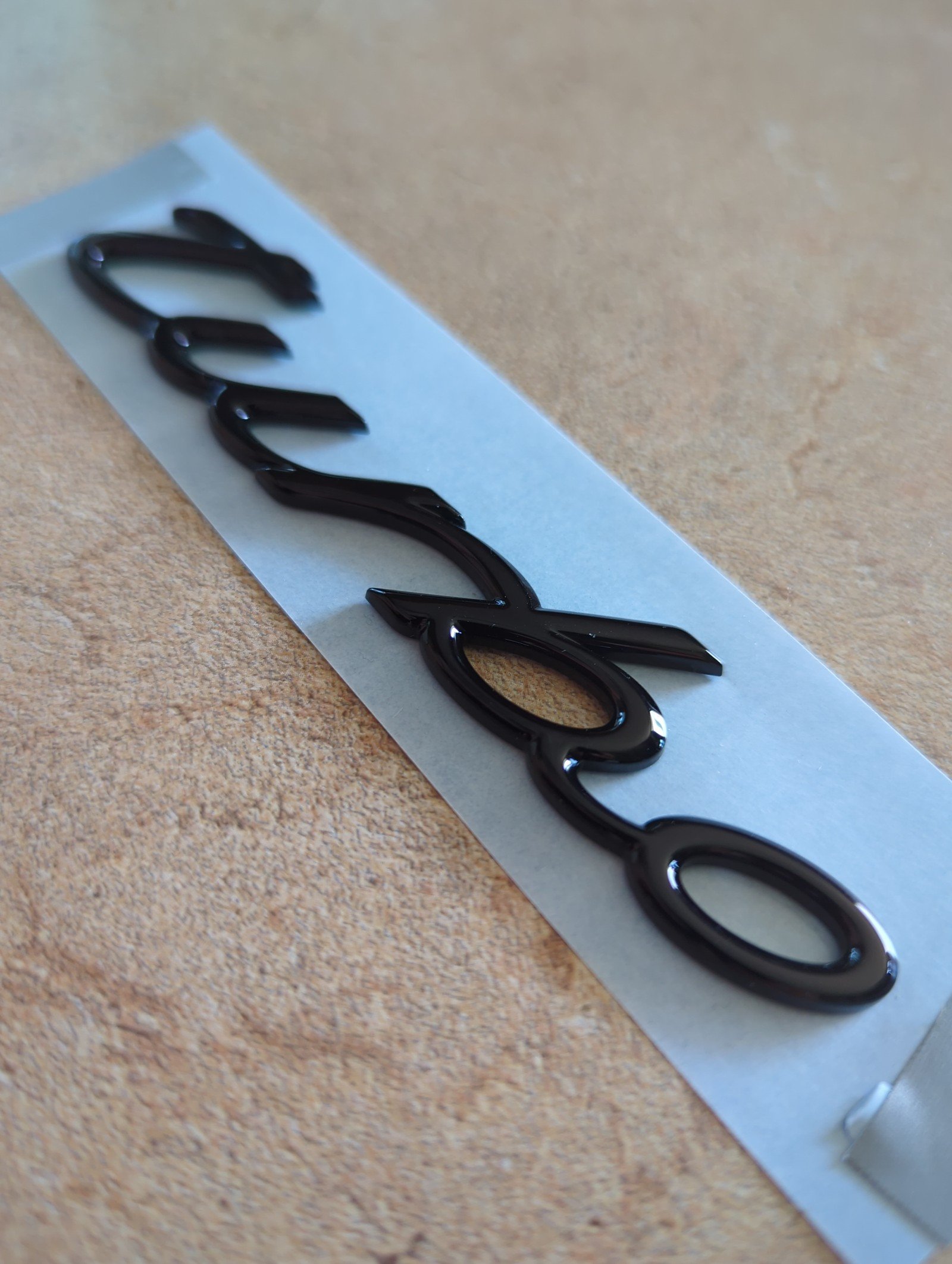 Genuine Porsche Rear Emblem - TURBO - Gloss Black - Part No. 7P5.853.675.G