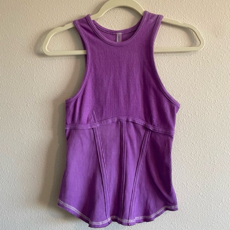 Free People FP Movement Headstart Ribbed Corset Tank Top Women’s Small Purple
