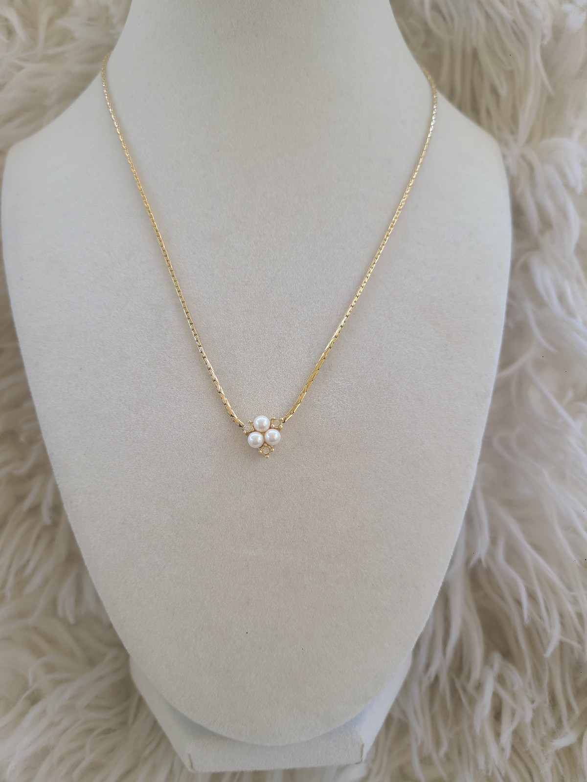 Christian Dior Vintage Gold Plated Faux Pearl Necklace- Great Condition
