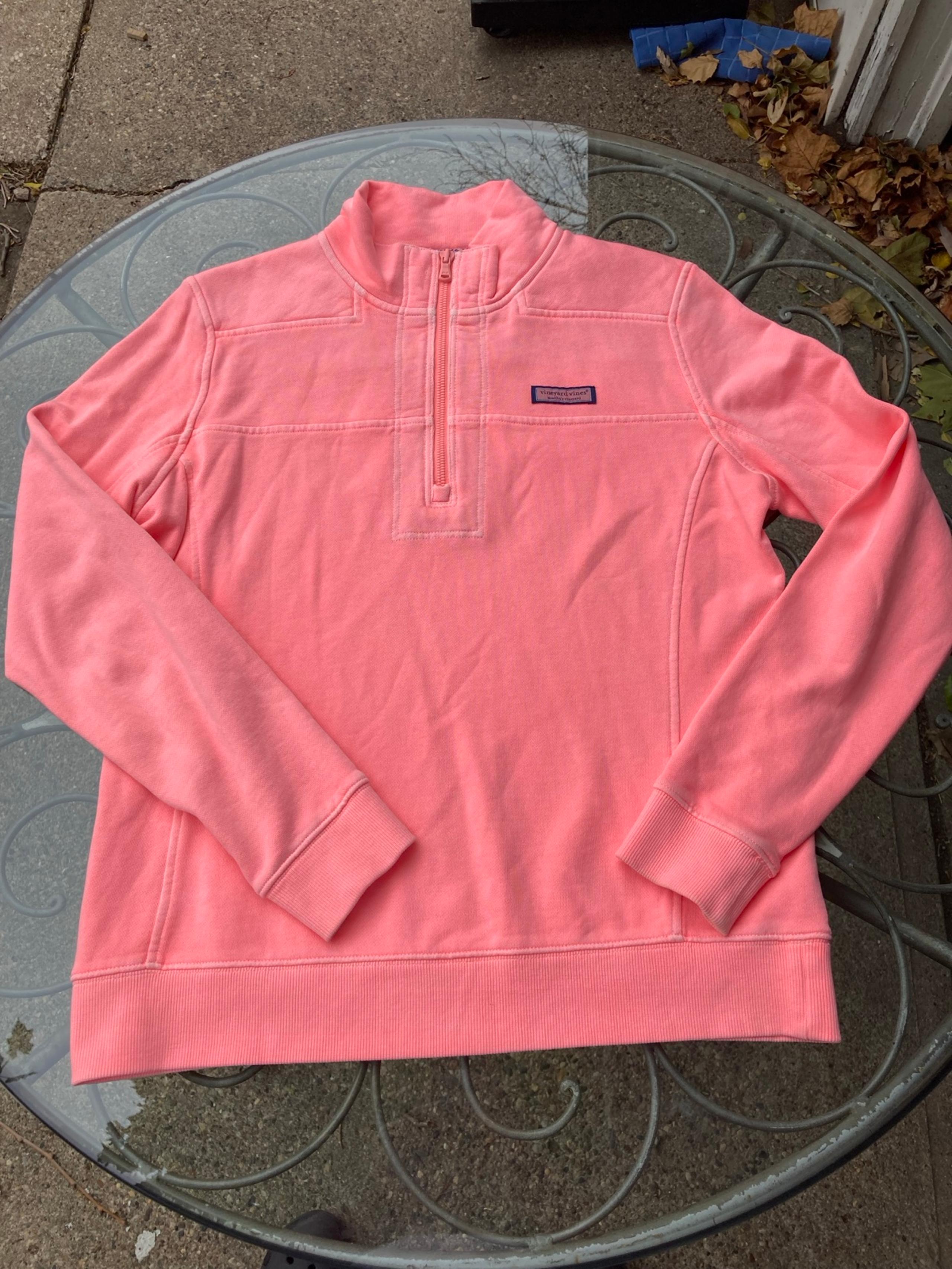 Vineyard Vines Womens Pullover M Pink Martha Vineyard Pink 1/4 Zip Worn Once