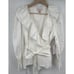 NEW Rachel Parcell Ruffle Wrap Blouse Top Poet Sleeve Waist Tie White Size XL