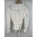 NEW Rachel Parcell Ruffle Wrap Blouse Top Poet Sleeve Waist Tie White Size XL