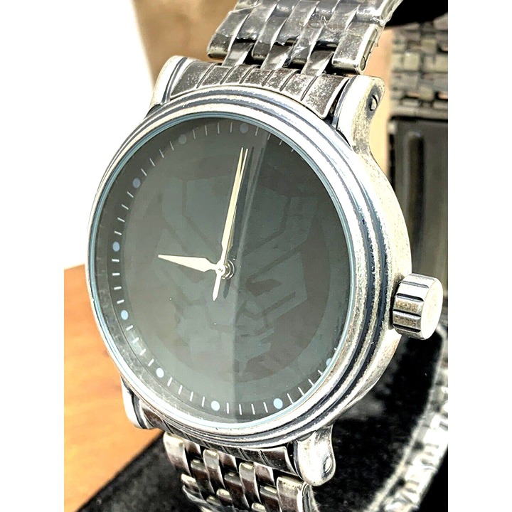 Marvel Black Panther Men's Watch Black Dial Silver Stainless Steel WMA000204