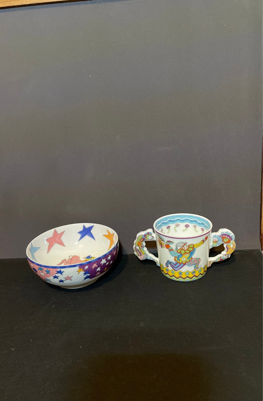 Tiffany and Co. Fantasy Designed By Gene Moore 1997 Kids Bowl And Cup Set