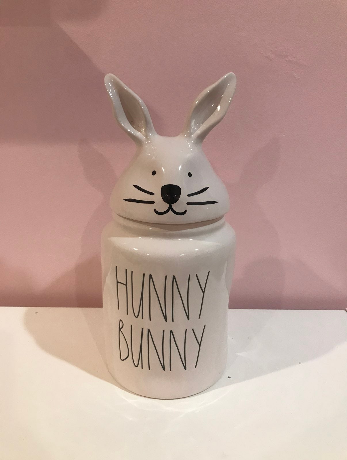 Rae Dunn Easter HUNNY BUNNY large cookie jar Canister HTF