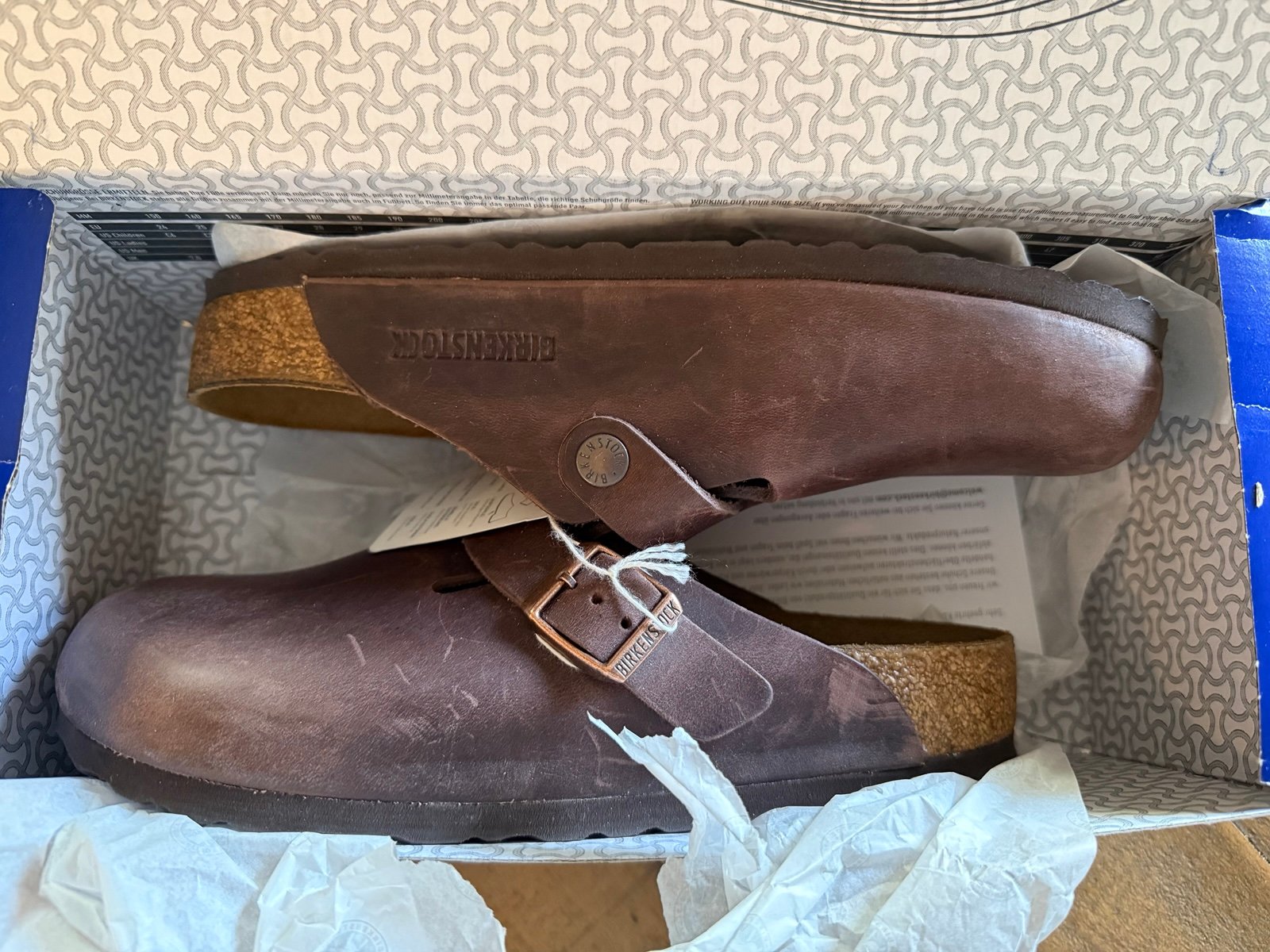 NWT Birkenstock Boston Oiled Leather Habana Size 38 Regular/Wide