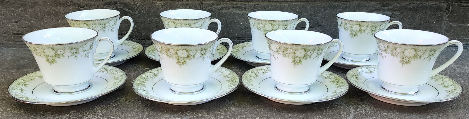 Vintage Noritake Japan 6911 Princeton Footed Floral Pattern 8 Teacup/Saucer
