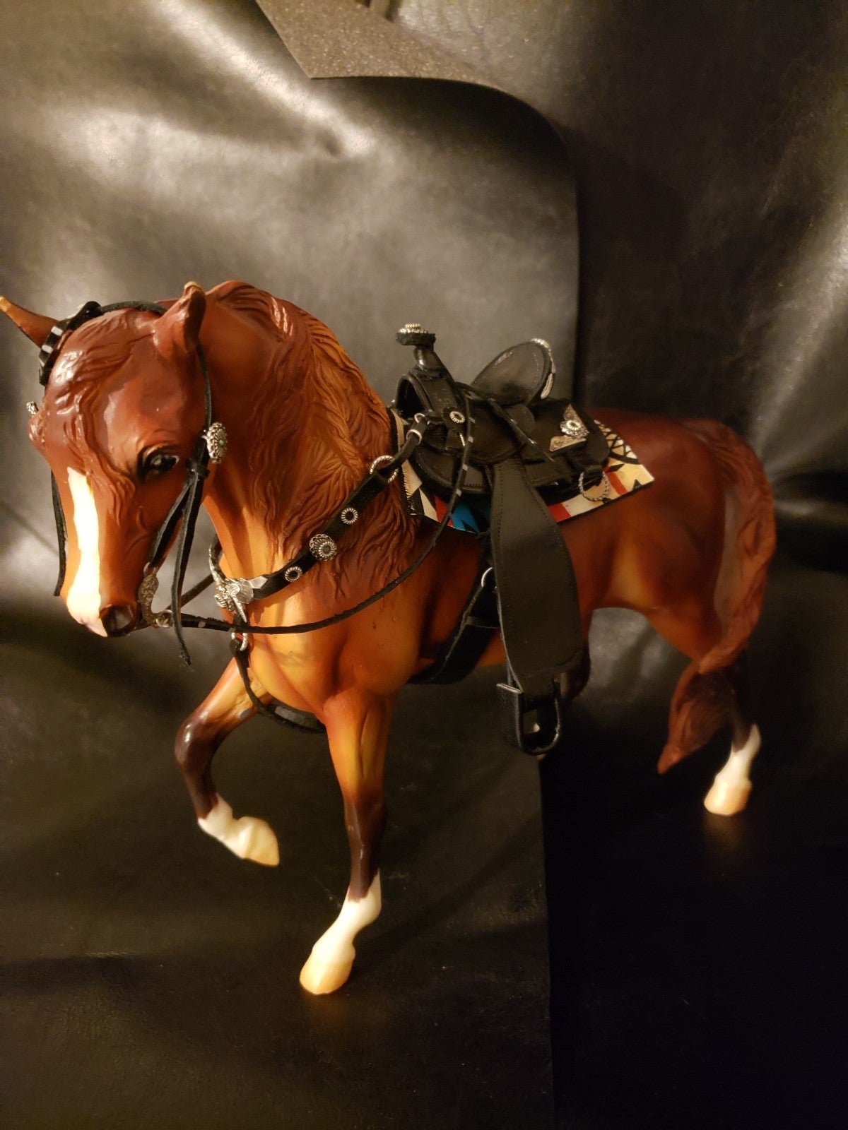 Traditional Cm Breyer Saddle Set Midnight Sky