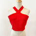 House of Harlow 1960 Red Ribbed Halter Top Crop NEW Large NWT