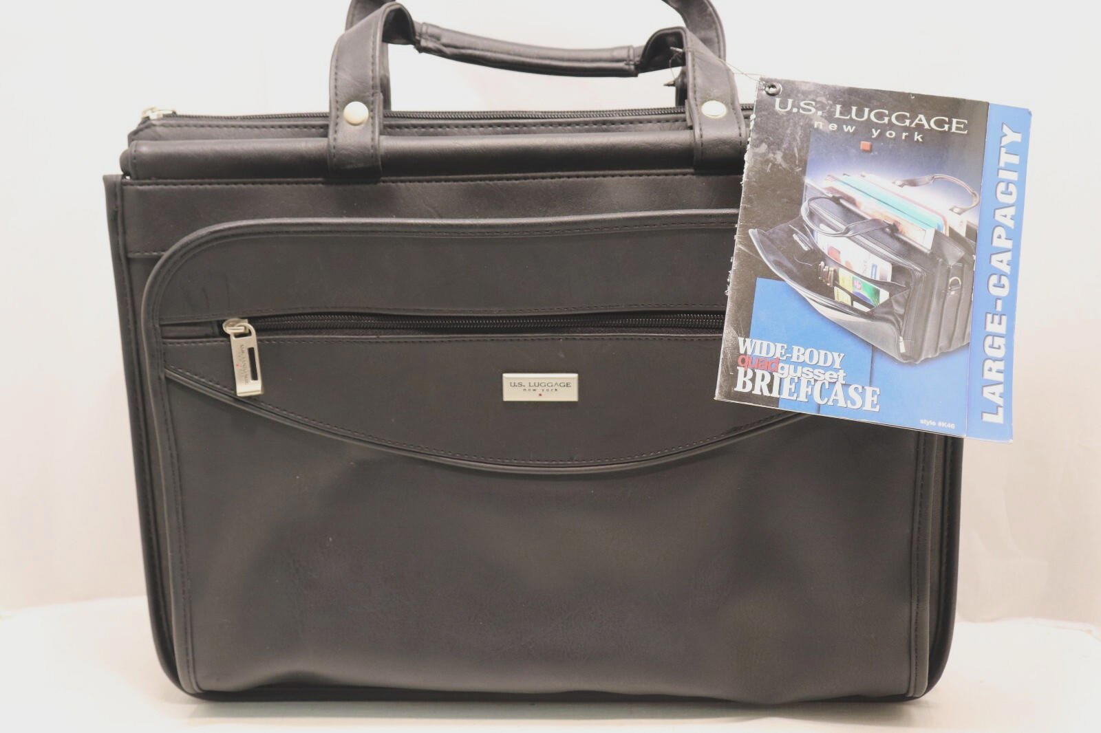 US Luggage Leather Briefcase Bag Vintage Neww/ Tags *Some Scuffs* Large Capacity