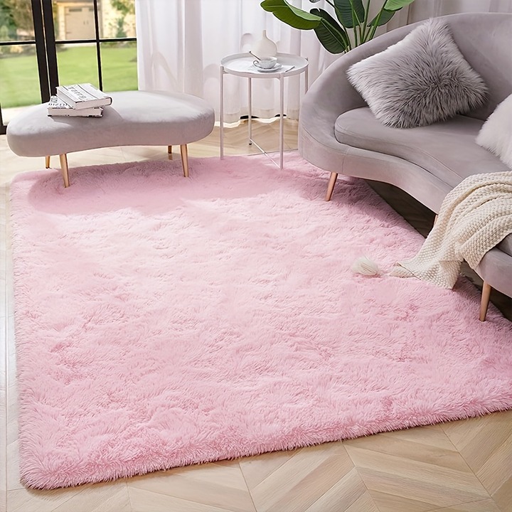 1pc Soft Plush Shag Area Rugs, Non-Slip Washable Carpet -fg9