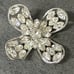 Vintage Sliver Tone KRAMER Signed Clear Rhinestone Crystal Flower Brooch