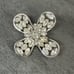 Vintage Sliver Tone KRAMER Signed Clear Rhinestone Crystal Flower Brooch