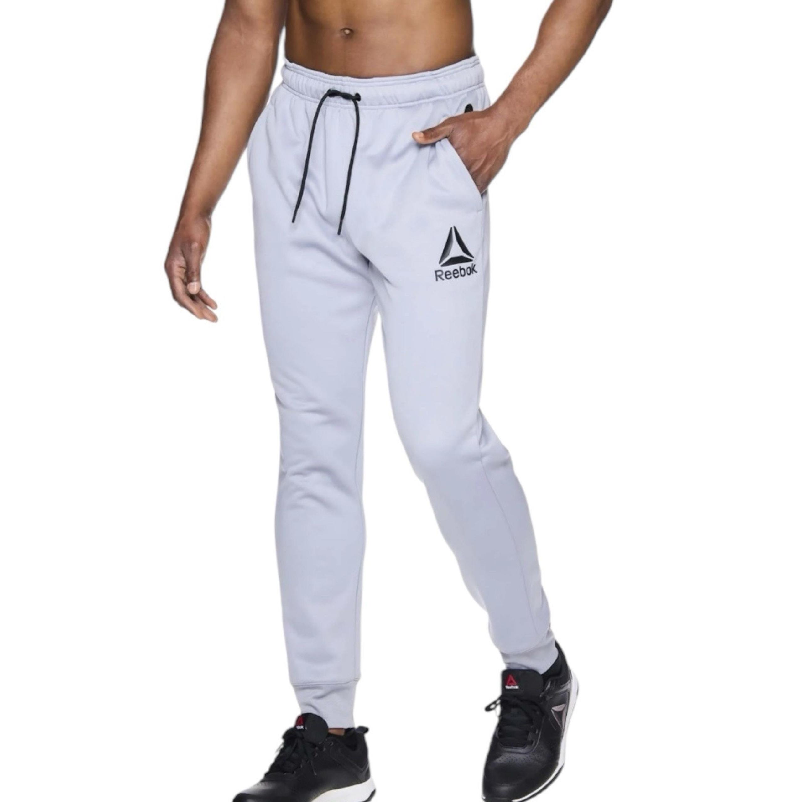 NWT Reebok Men’s Tempo Joggers Sleet Gray Slim Fit Size Medium Sweatpants