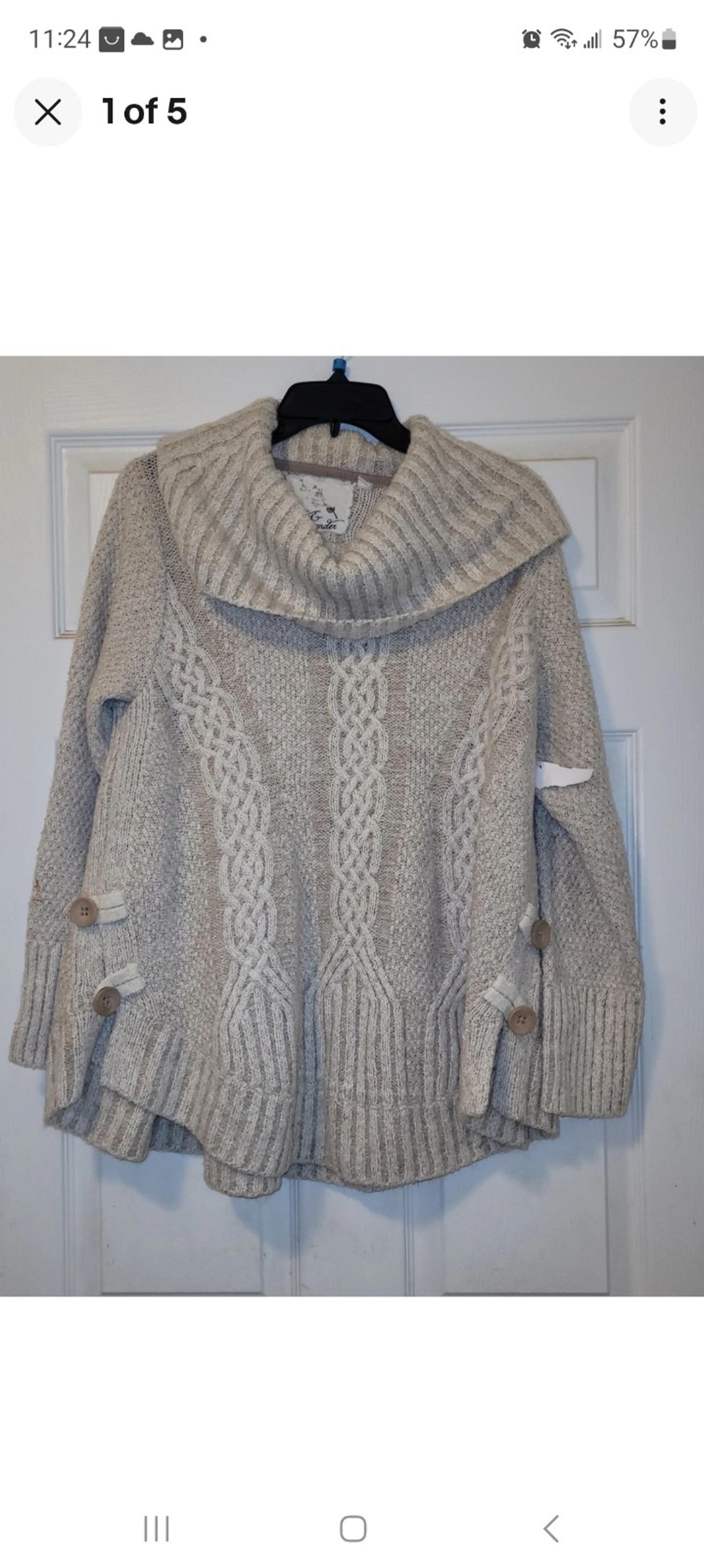 Women's Oatmeal Colored Sweater Size XL