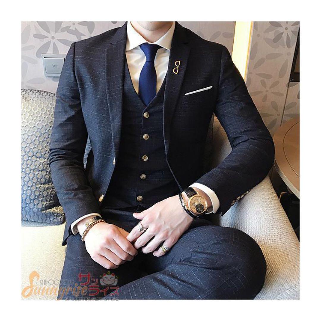 Men's Suit, Suit Set, Three-Piece, Business Suit, 2-Button, All Season