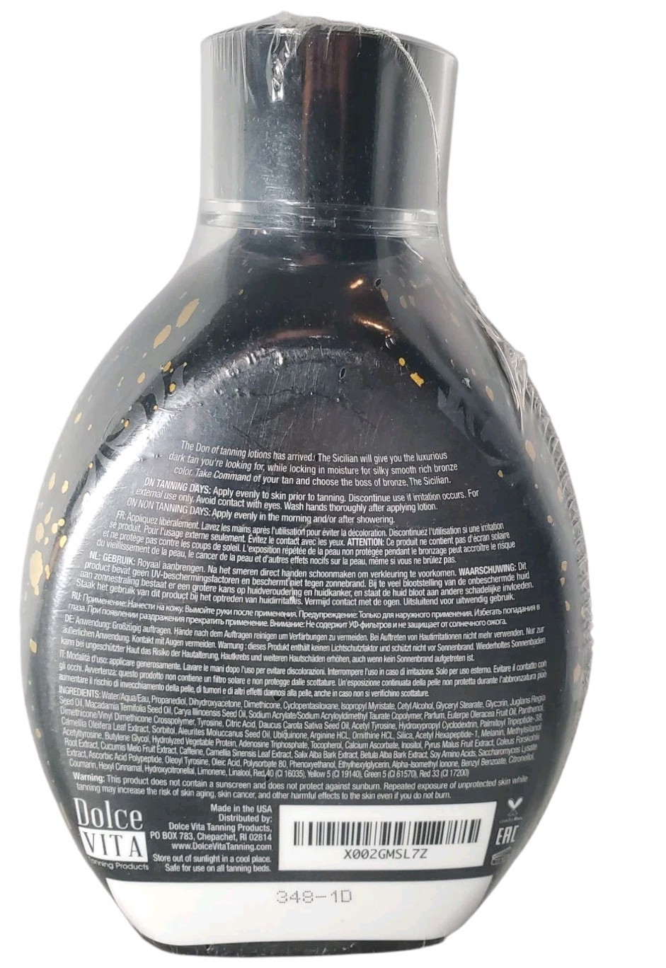 The Sicilian 200x Double Dark Black Bronzer Tanning Lotion 13.5 Oz. Indoor / Out