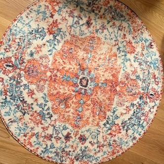 Floral Medallion Round Rug - 4Ft Soft Bedroom Area Rug Oriental