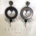 SPARKLY SATELLITE PARIS BLACK/ SILVER SEQUIN & CRYSTAL STATEMENT HOOP EARRINGS