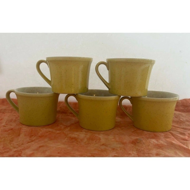 Imperial stoneware by W Dalton Lemon Lime P9302 Set Of 5 Coffee Tea Cup Mugs