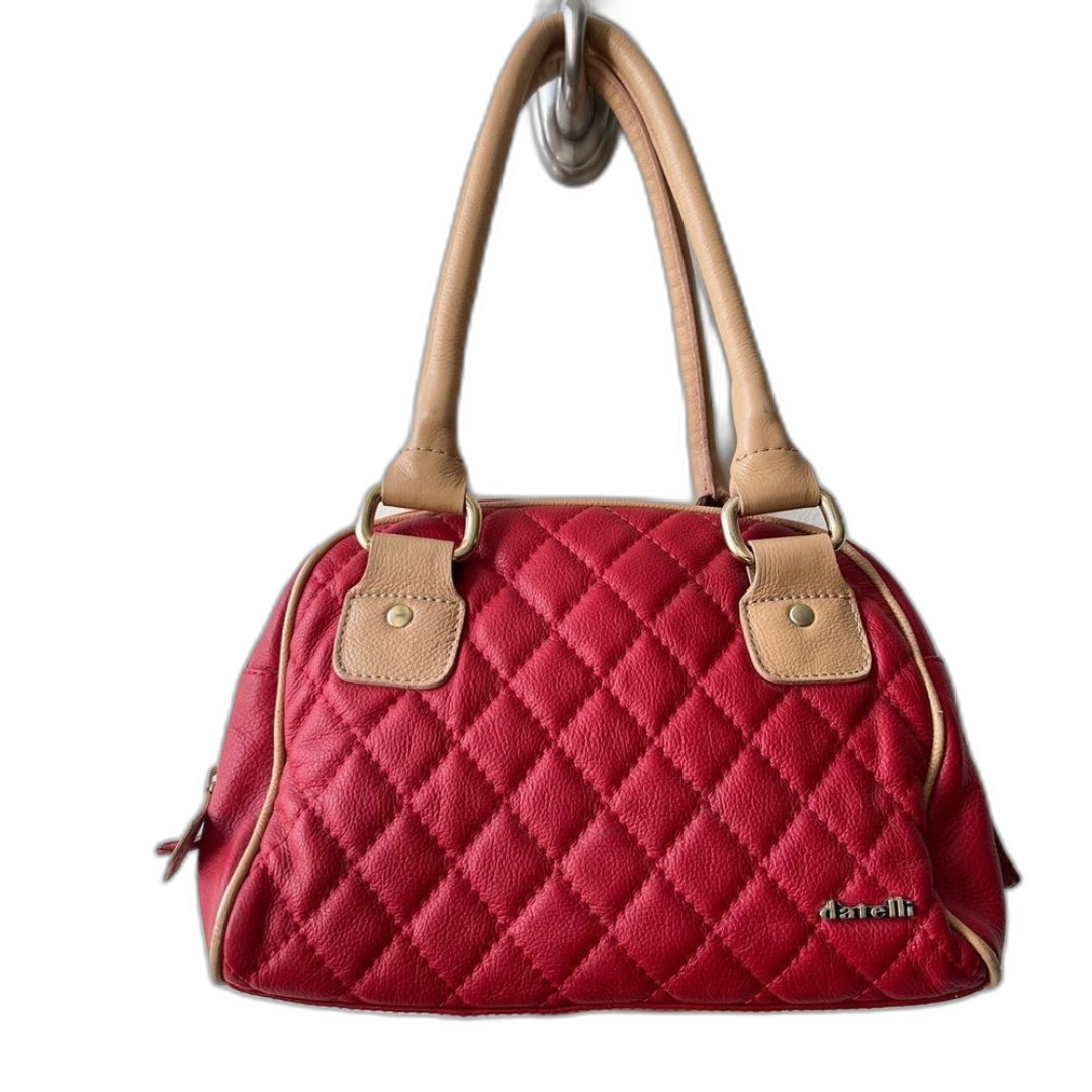 VTG DATELLI 90's y2k Red Quilted leather Small Bag