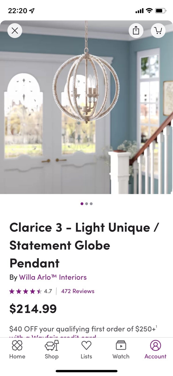 Wayfair Mini Chandelier