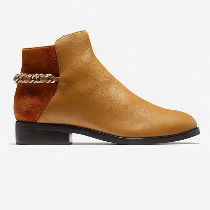 NIB Cole Haan Idina Ankle Leather Suede bootie Pecan Size 6B