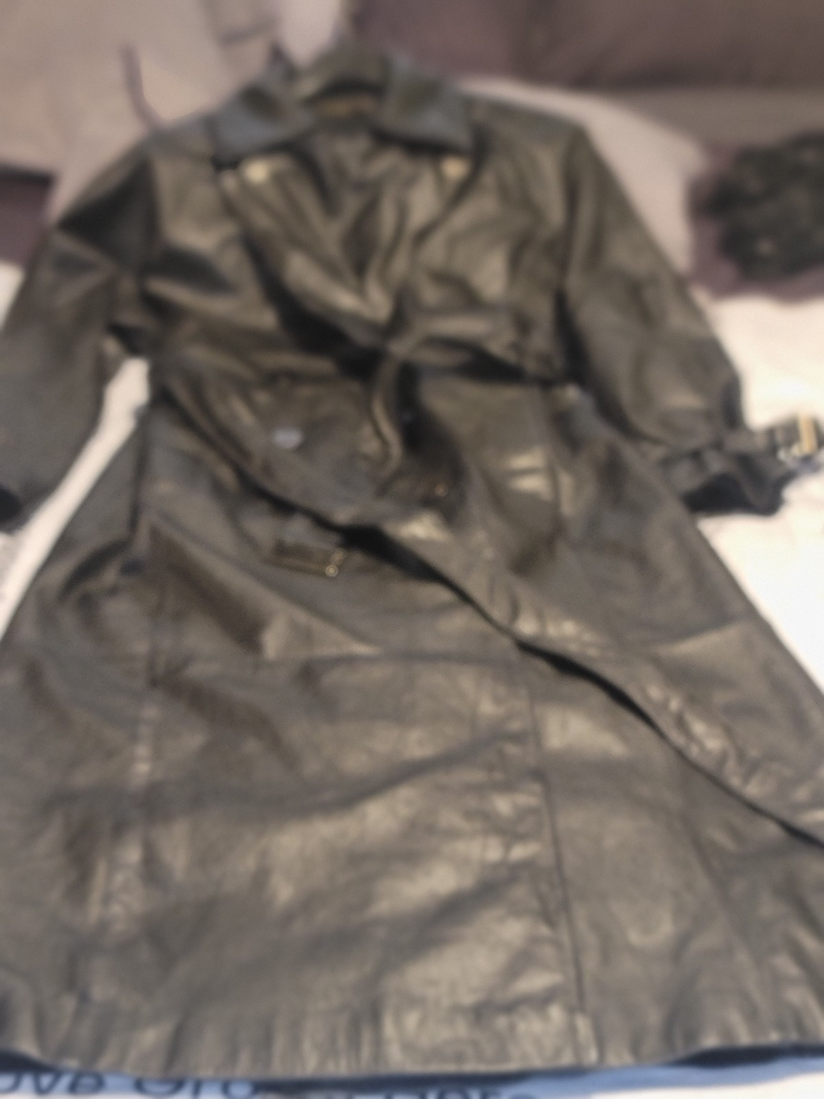 Otello Pelle leather coat trench style