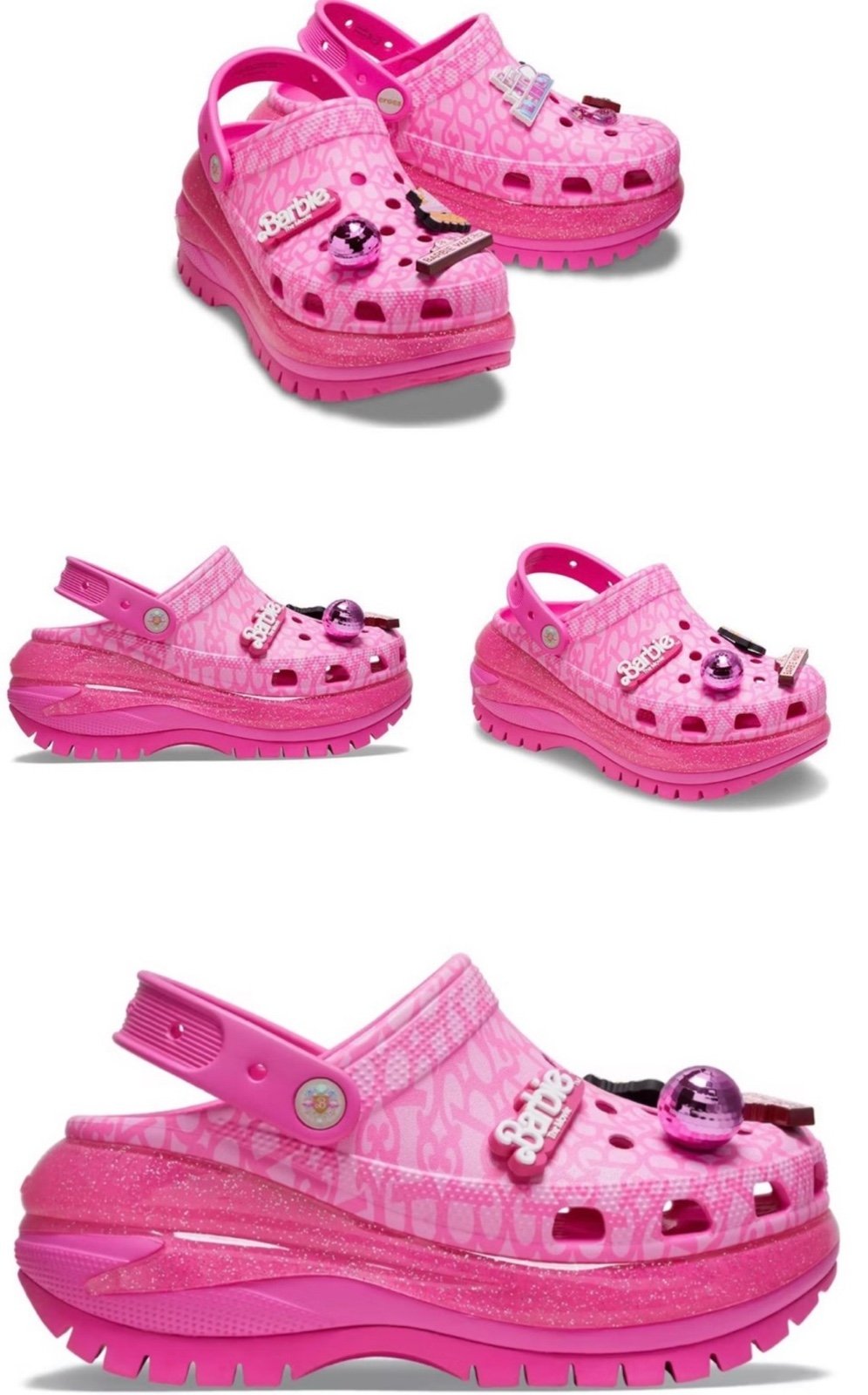 NWT CROCS Barbie the movie mega crush platform pink clogs size 7
