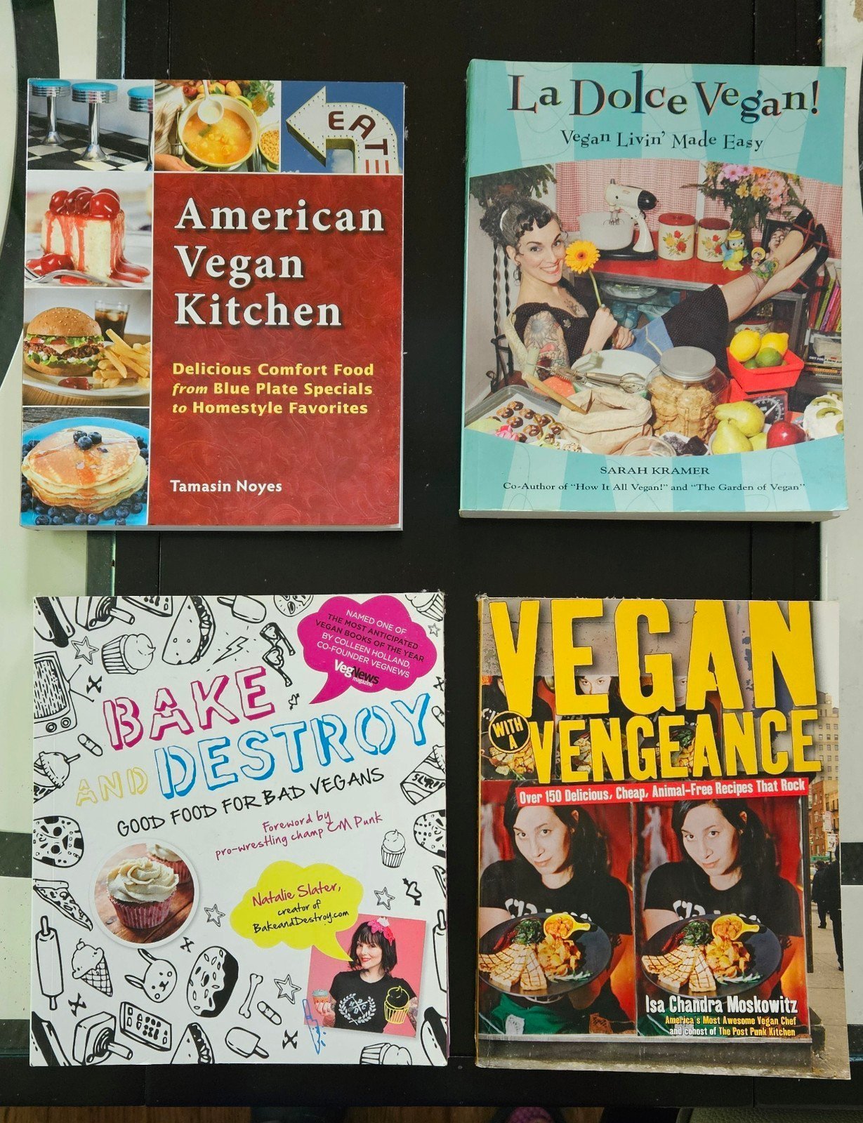 Lot of 4 Vegan Cookbooks plant based vegetarian great condition