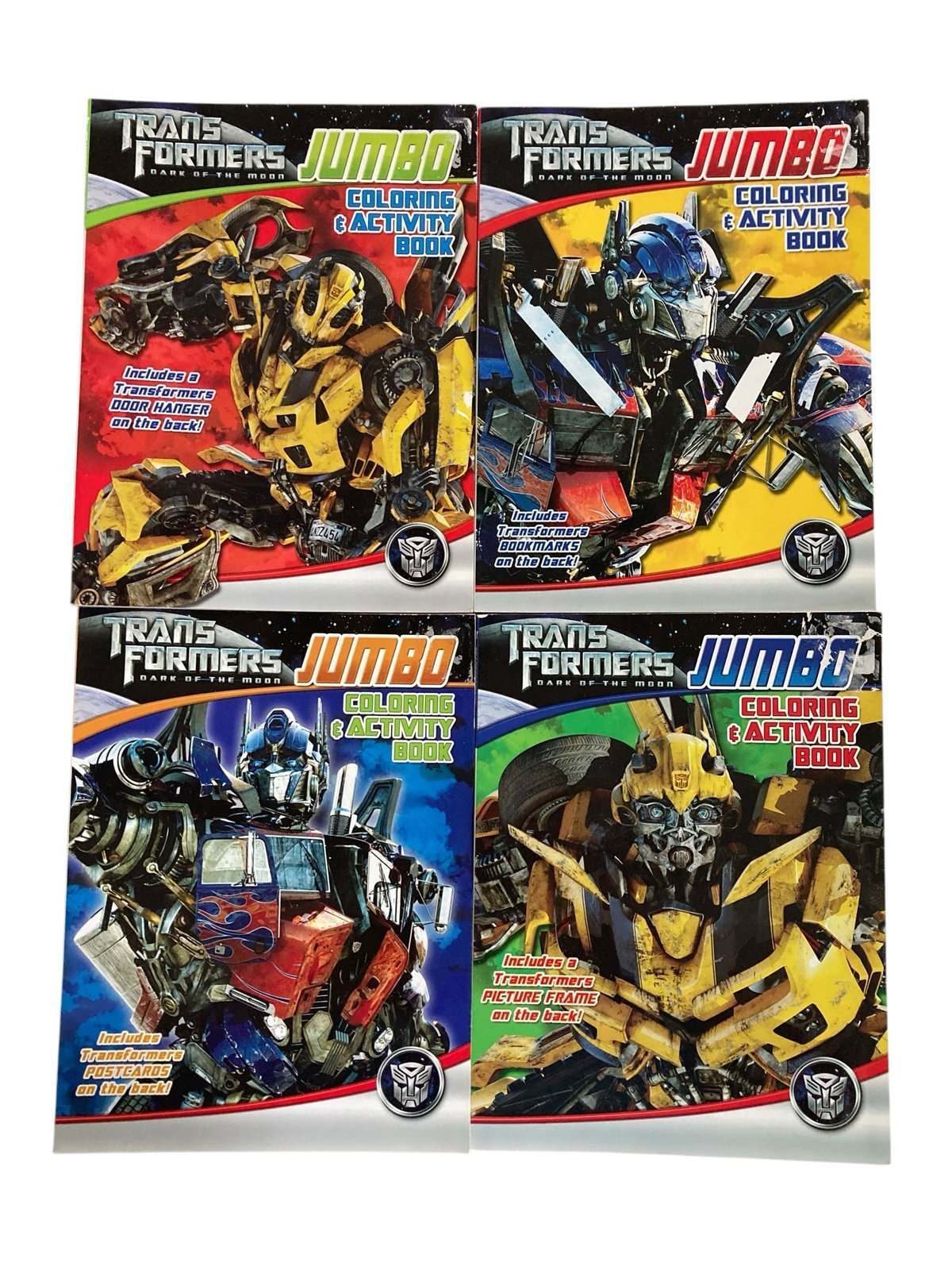 Lot - 4 Transformers Jumbo Coloring Activity Books Dark of the Moon Unused 2011