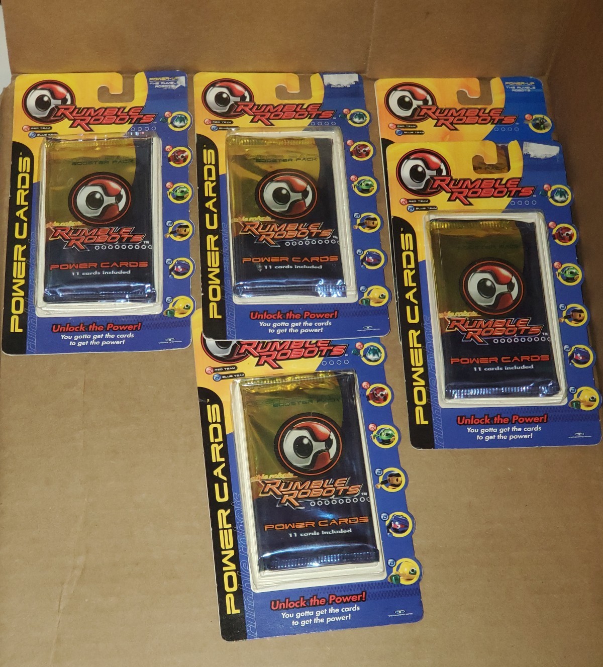 Rumble Robots Power Cards Booster Pack NEW Sealed 11 Cards x5