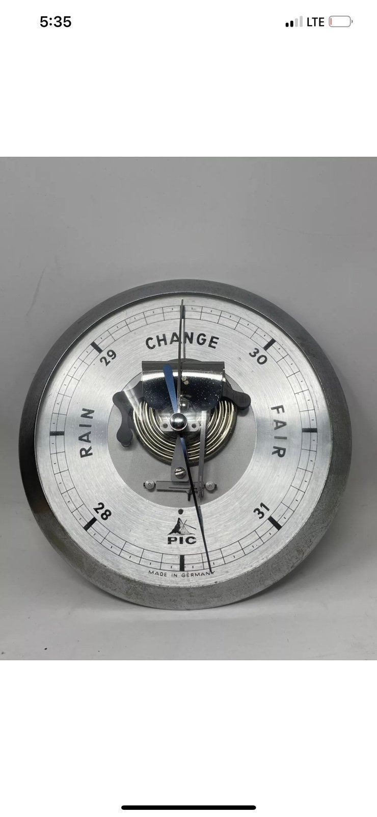 Vintage Pic American Airlines Advertising Barometer -Iron Made in Germany