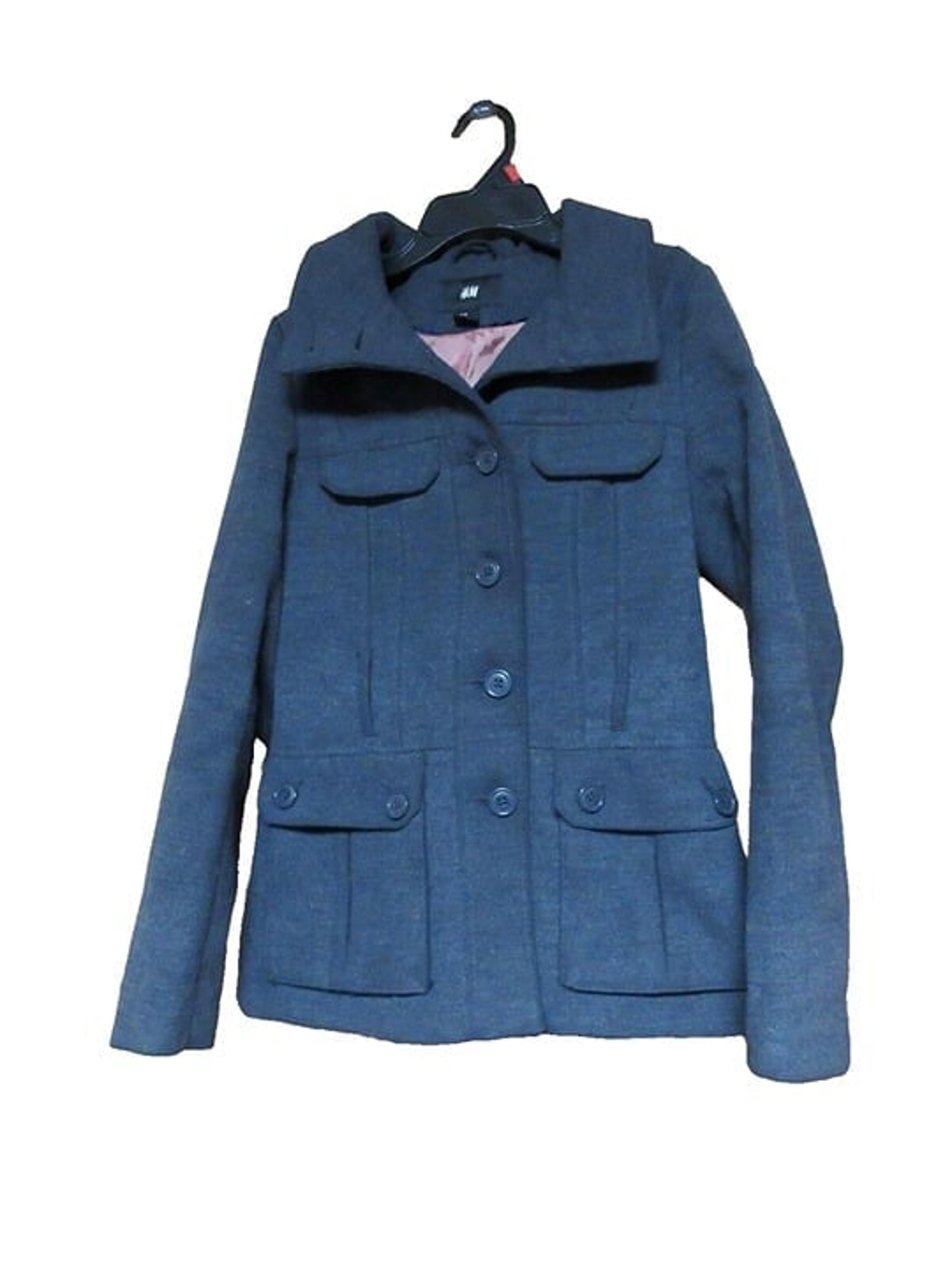 Womens H&M Gray Heather Peacoat Jacket/Coat Sz 6 GUC