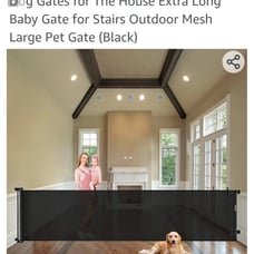 black 100 Retractable safety gate