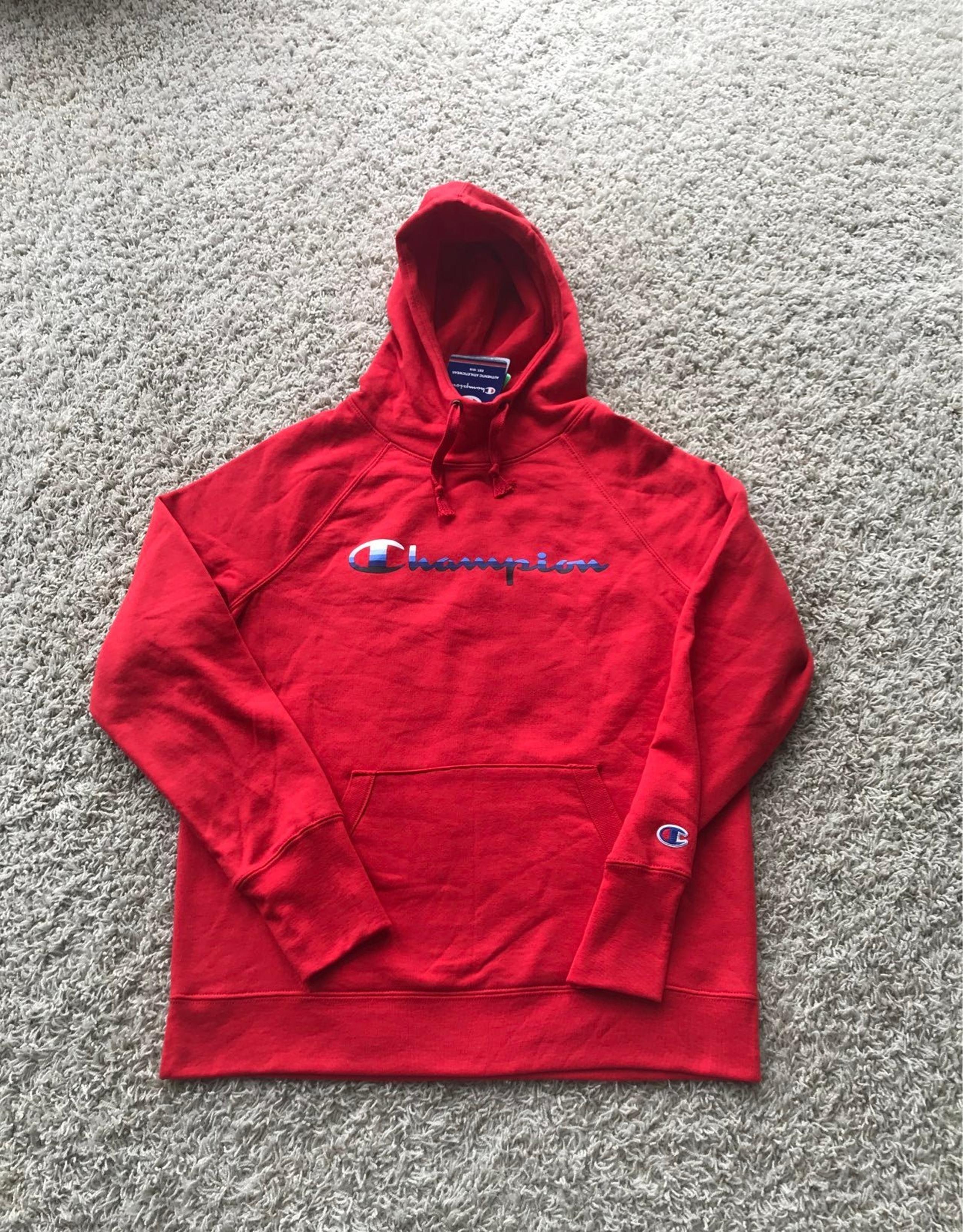 New Champion Red Hoodie Sweatshirt - Size S