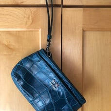 Coach Emerald Crocodile Wristlet NEW
