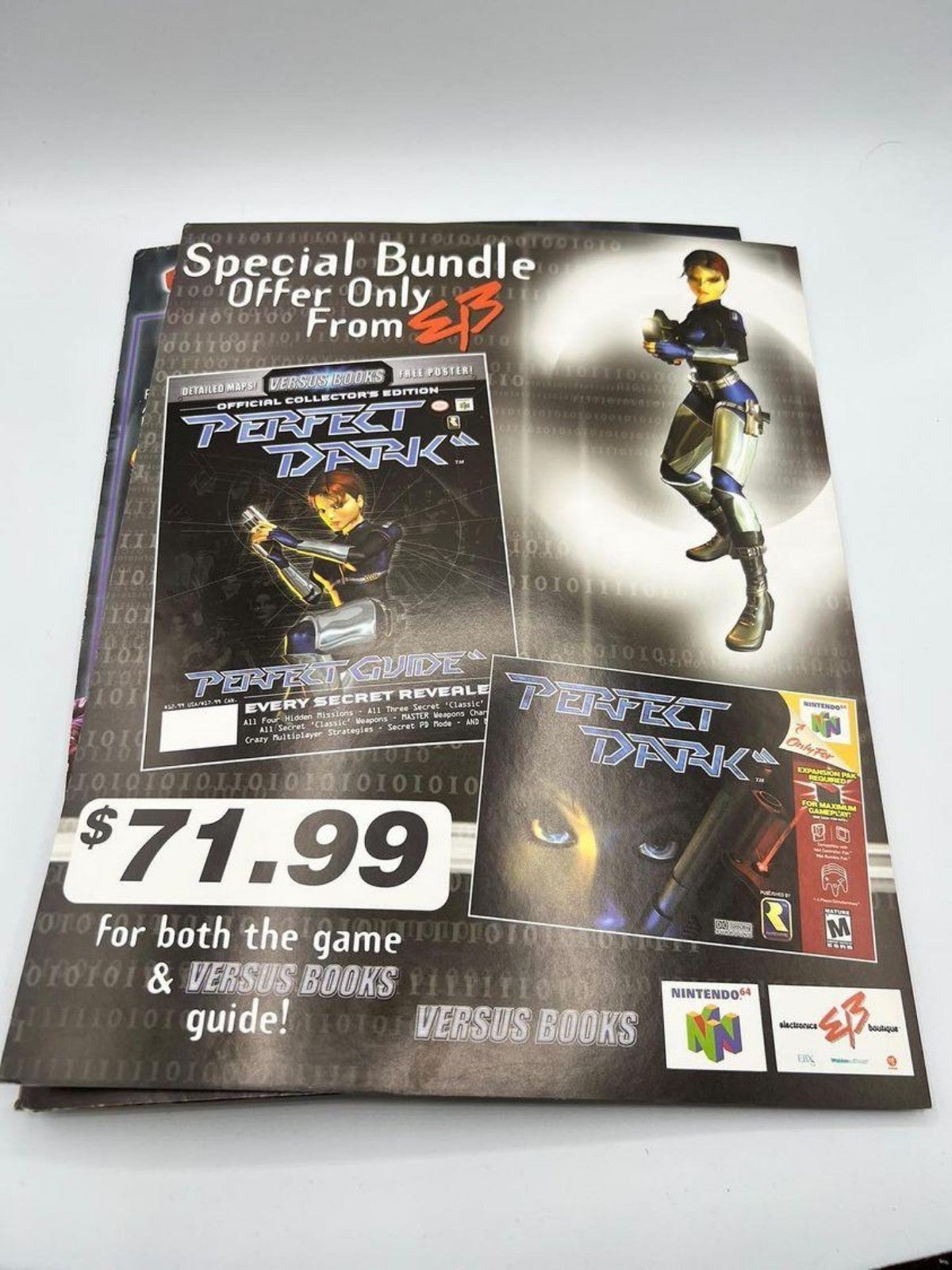 VERY RARE Eb Games Versus Books Perfect Dark 64 Counter Top Display Standee