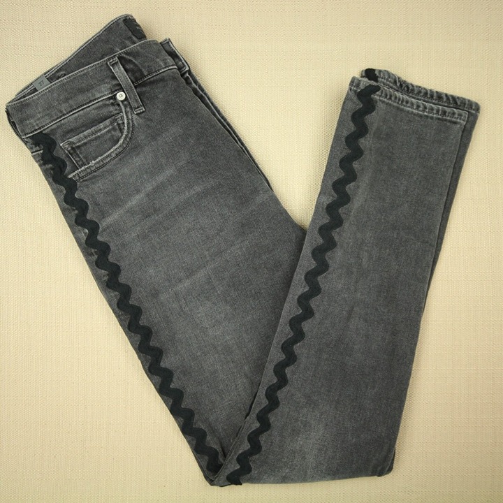 Citizens Of Humanity Olivia High Rise Slim Ankle Women's Sz 27 Wavy Side Stripe