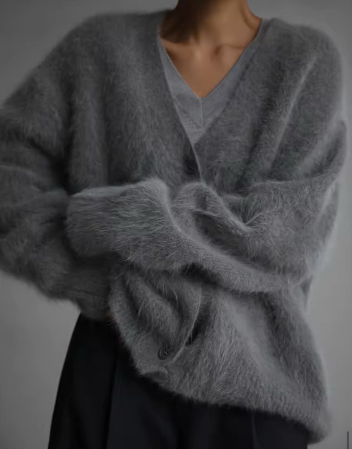 Dark grey soft cardigan oversized