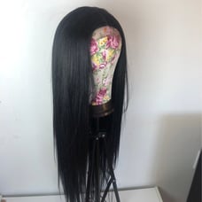 28 BLACK STRAIGHT 6” PART LACE FRONT