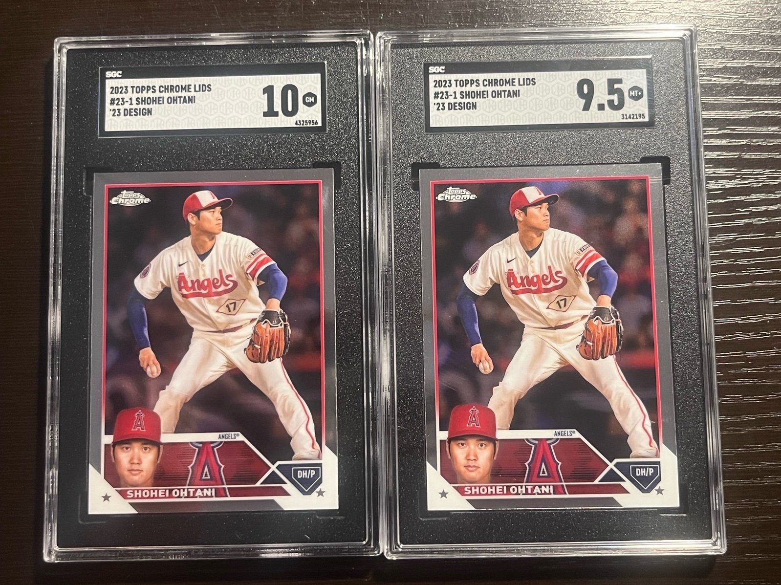 Shohei Ohtani 23-1 Topps Chrome x Lids Mitchell & Ness SGC 10 & 9.5 Dodgers